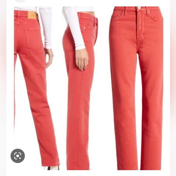 BDG Red Straight Leg Jeans - Picture 2 of 11
